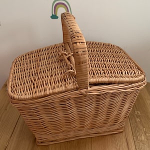 Large NATURAL picnic basket storage basket sensory basket