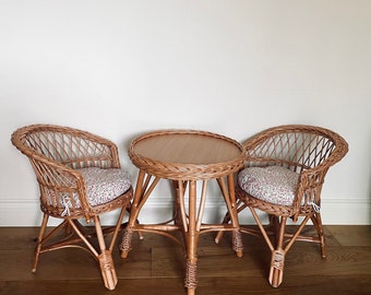 Wicker Toddler Table Set With 2 Chairs Rattan Table Set Kids