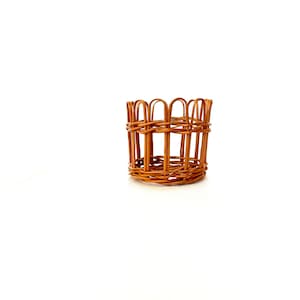 Set of 6 Wicker Rattan Drinking Glass Holders
