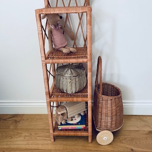 Wicker bookcase, wicker shelf, wicker cabinet, wicker furniture, kids wicker shelf, bedside cabinet, rattan cabinet, bedside cabinet,