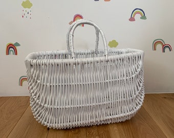 Wicker bag WHITE large