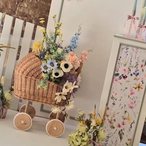 WICKER PRAM, dolls pram, baby doll pram, pram toy, wooden pram, baby pram, wicker dolls pram, tall pram, natural