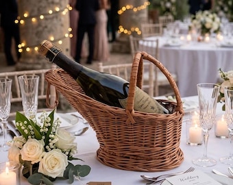 Versatore per vino in vimini, culla in vimini, cestino per vino in vimini