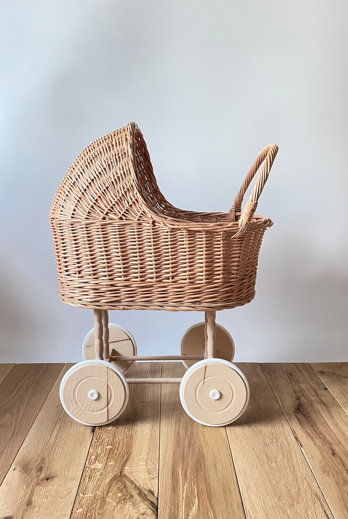WICKER PRAM Dolls Pram Baby Doll Pram Pram Toy Wooden Etsy