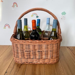 Wicker Weinträger, Weinhalter, Weinlagerung, Hochzeitsgeschenk, Weinkorb, Träger für 6 Flaschen