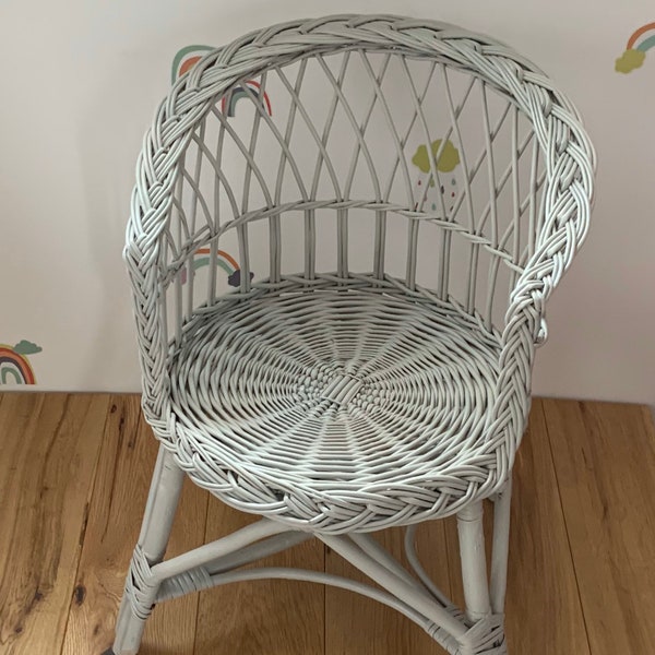 Chaise en osier | chaise en rotin | chaise pour tout-petit, chaise pour enfants, fauteuil en osier, chaise pour enfant, meubles en osier pour enfants, fauteuil pour bébé, GRIS CLAIR