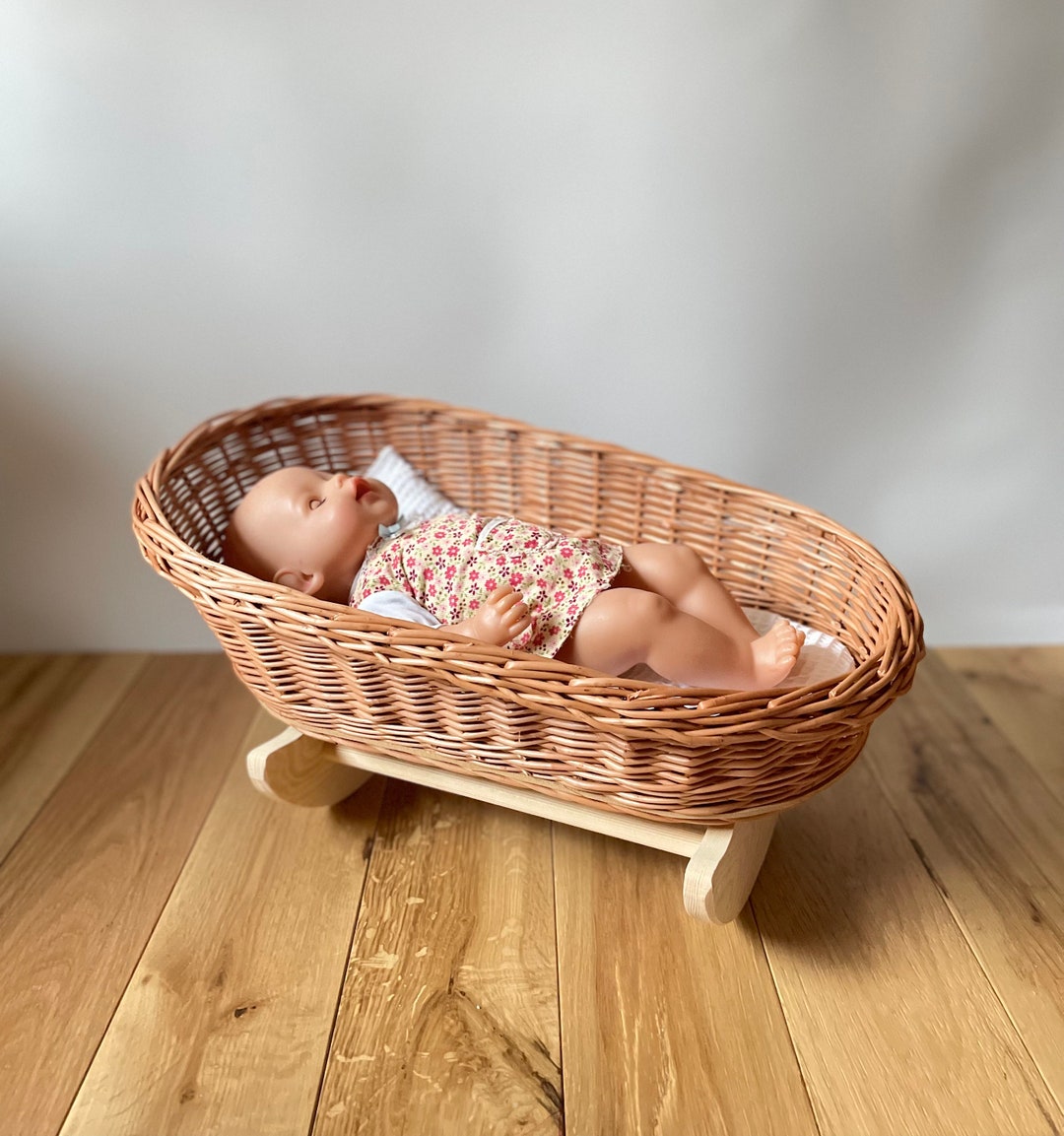 XL Wicker Crib, Perfect for Reborn Doll. Wicker Cradle. Handmade