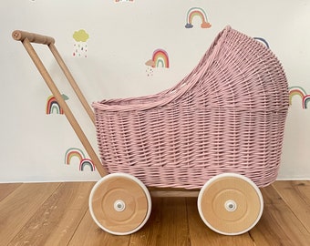 WICKER PRAM Doll Pram Wicker Doll Pram UK baby Doll Pram Pram Toy