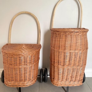 Carrito de compras de mimbre, cesta de compras para adultos m, carrito de compras, carrito de compras de mimbre, carrito de compras de ratán, cesta de compras de mimbre