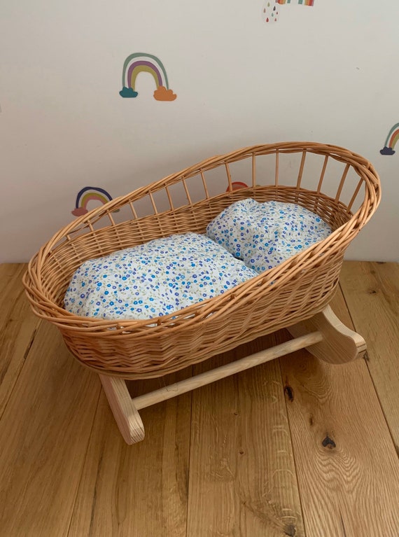 rattan doll cradle