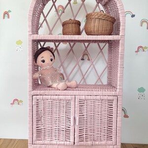 Wicker bookcase, wicker shelf, wicker cabinet, kids interior, kids furniture, kids wicker shelf, bedside cabinet, rattan cabinet