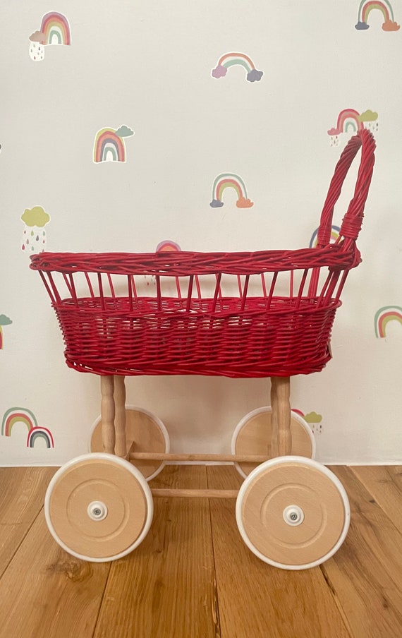 Red dolls pram hot sale