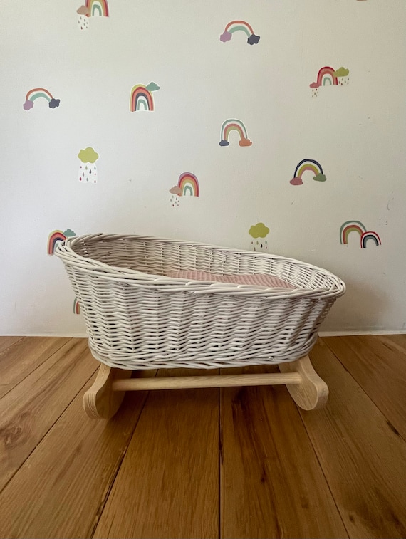 Dolls cheap wicker crib