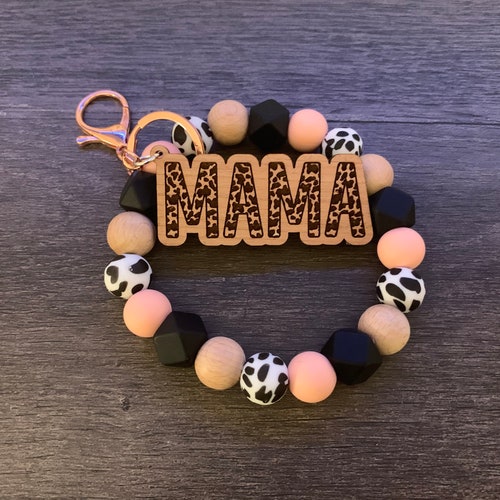 Wristlet Cow Print Highland Cowkeychain Etsy