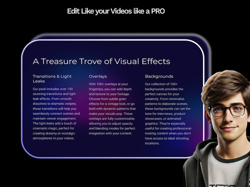 CapCut Video Editing Pack | 150+ Transitions, Overlays, Music & SFX | DaVinci, Premiere Pro, Filmora image 4