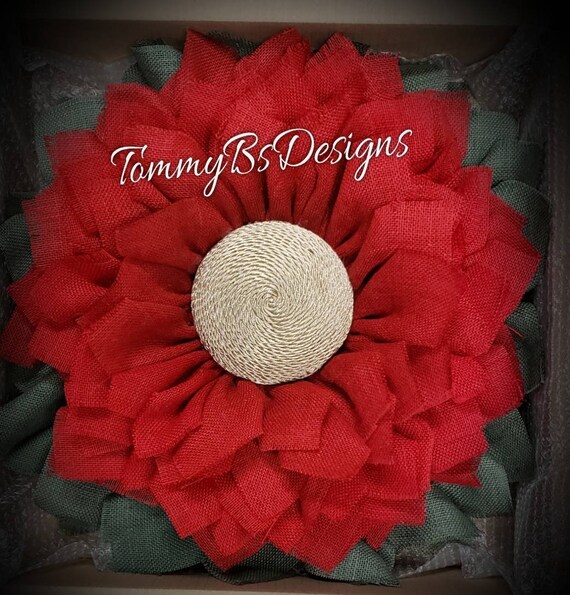 Cream/Ivory Burlap flower Wreath; Everyday Wreath - Front Door Decor, Front Door Wreaths; Burlap Wreath