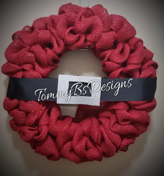 Santa Belt Burlap Wreath; Christmas Burlap Wreath; Holiday Wreath; Festive Wreath