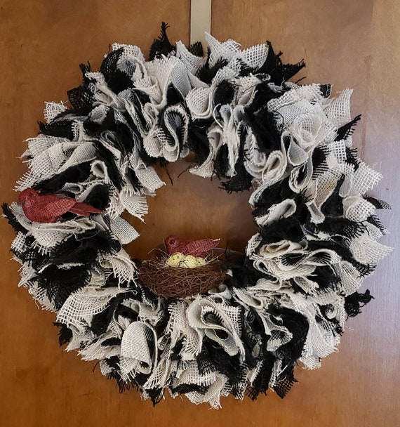 Multi colored burlap wreath; Front Door Wreath; Door Decor; Wall Decor; Porch Decor