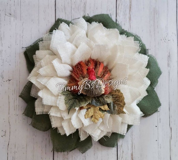 Turkeyflower Wreath - Front Door Decor, Front Door Wreaths