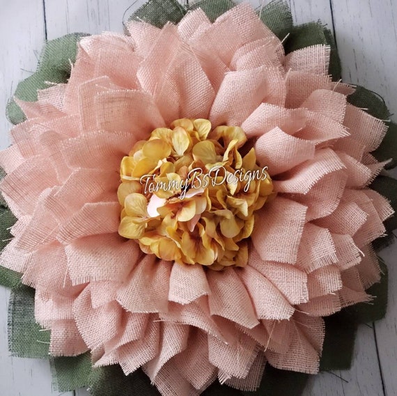 Medium Peach flower Wreath - Spring Front Door Decor, Easter Front Door Wreaths; nursery decor
