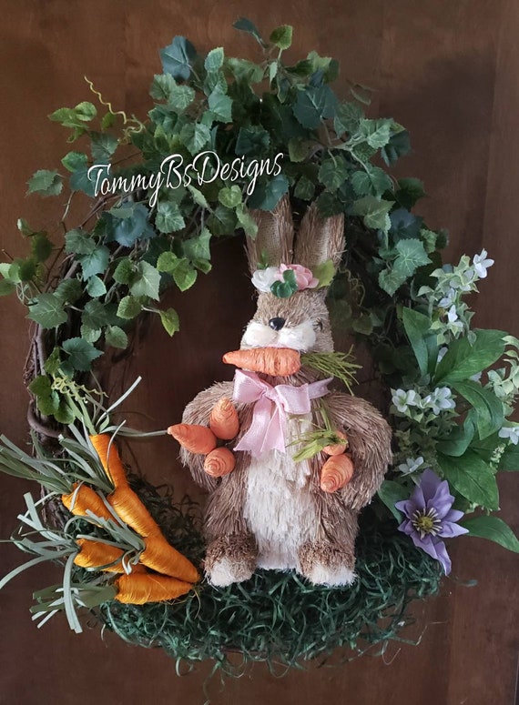 Easter Bunny Grapevine Wreath; Easter Wreath; Bunny Grapevine Wreath