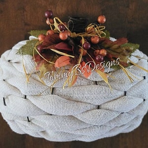 Fall Decor; Burlap Pumpkin; 3D burlap pumpkin; fall burlap pumpkin