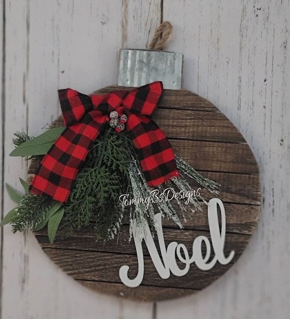 Christmas Door Hanger; Farmhouse Door Hanger; Rustic Christmas Shiplap Decor