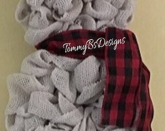 Mini Snowman Wreath; Burlap Snowman Wreath; Christmas Snowman; holiday wreath; small christmas wreath