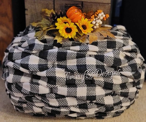 Fall pumpkin; 3D Pumpkin; burlap pumpkin; buffalo check pumpkin