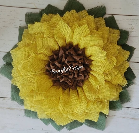 Sunflower Wreath; burlap sunflower; Spring Door Decor; Summer Porch Decor; Fall Decor
