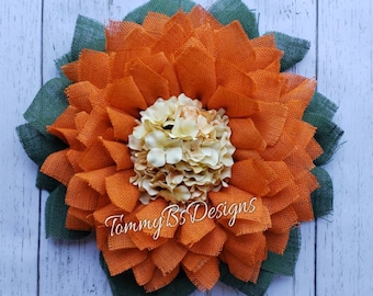 Orange flower Wreath - Front Door Decor, Summer Front Door Wreaths; Mother's Day Wreath