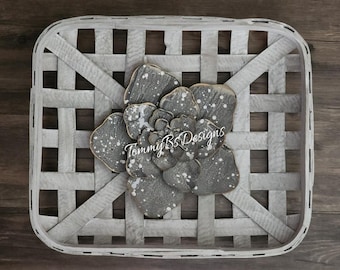 rectangle tobacco basket Handmade Rectangle Tobacco Basket, Rustic Wall and Table Decor 10” X 16”