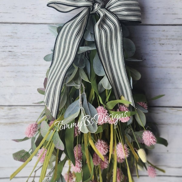 Farmhouse Swag; Lambs Ear Swag; Tear Drop Swag; Spring Lambs Ear Swag; Farmhouse Decor; Rustic Decor