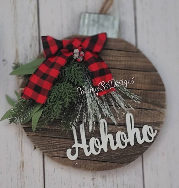 Christmas Door Hanger; Farmhouse Door Hanger; Rustic Christmas Shiplap Decor