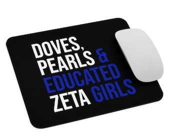 Zeta Phi Beta Mouse Pad / Doves / Pearls / Educated Zeta Girls / Zeta Woman / Zeta Phi Beta / Zeta Phi Beta Gift / Since 1920 Mouse Pad