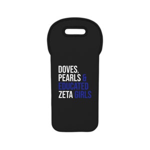 Zeta Phi Beta Wine Tote Bag / Doves / Pearls / Educated Zeta Girls / Zeta Woman / Zeta Phi Beta / Finer Womanhood  / Zeta Phi Beta Gift