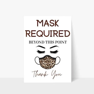 Printable Mask Required Beyond This Point Brown Sign / Mask Sign / Mask Required / Door Sign / Business Sign / Window Sign / Storefront Sign