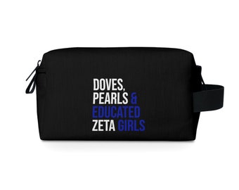 Zeta Phi Beta Toiletry Bag / Doves / Pearls / Educated Zeta Girls / Zeta Toiletry Bag / Finer Womanhood / Zeta Phi Beta Gift