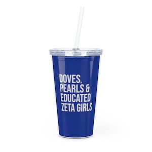Zeta Phi Beta 20oz Tumbler / Doves / Pearls / Educated Zeta Girls / Zeta Woman / Zeta Phi Beta / Finer Womanhood / Zeta Phi Beta Gift - Blue