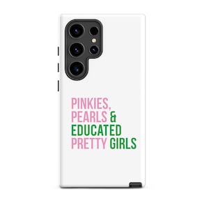 AKA Samsung Case / White Samsung Case / Pretty Girls / AKA Phone Cover / Pink and Green / Alpha Kappa Alpha / Aka Graduation / Aka Grad