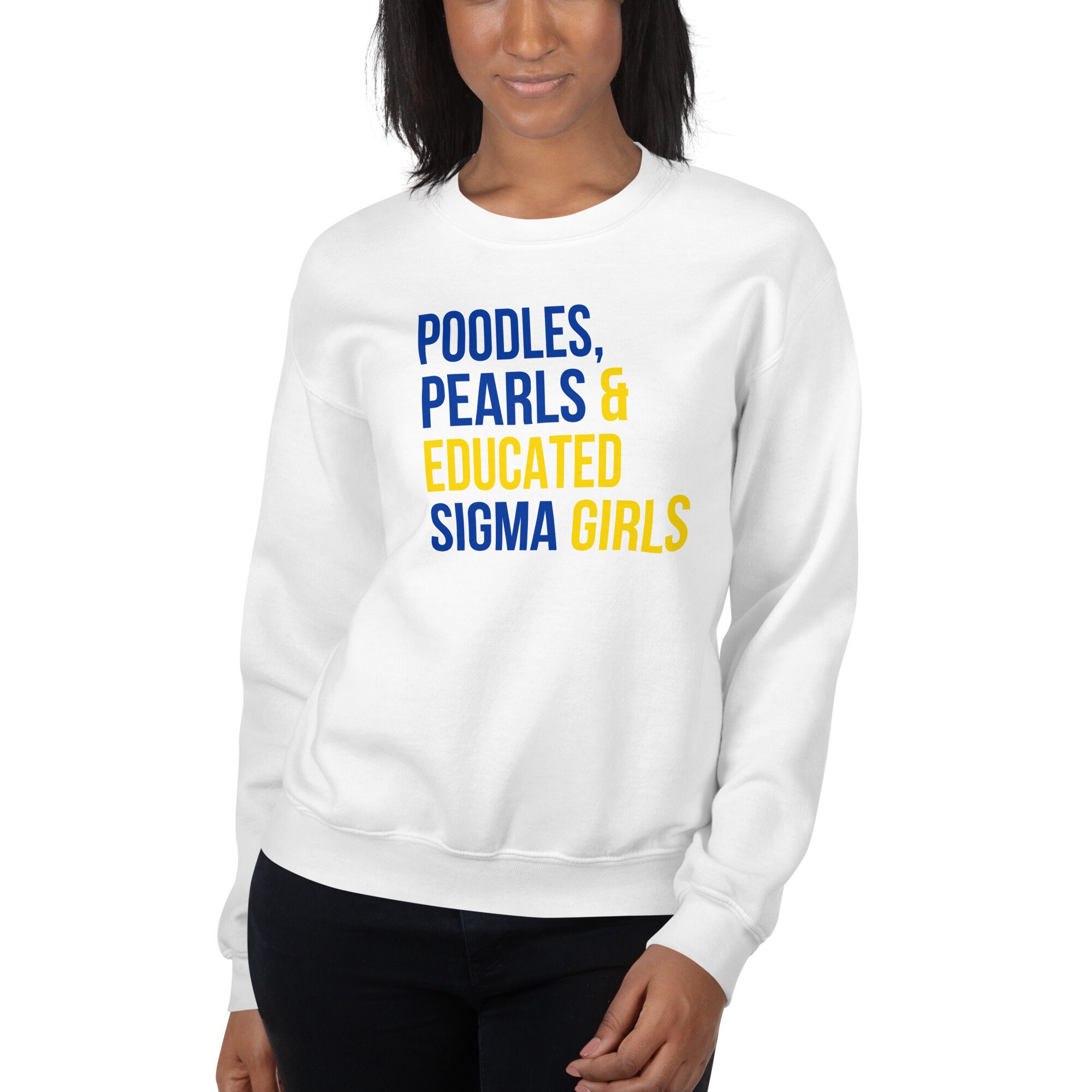 Sigma Gamma Rho Sorority T-Shirt - Official SGRHO Pretty Poodle Design, True-Royal Blue, Large