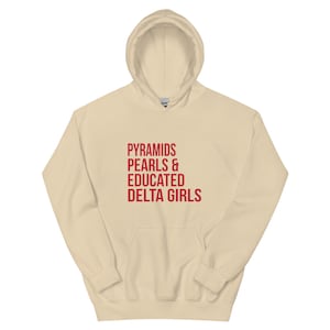 Delta Pentagramm Theta Unisex Hoodie / gebildete Deltas / Delta Girls / Delta Divas / Delta Delta Theta / Crimson & Cream / DST / Delta Probate