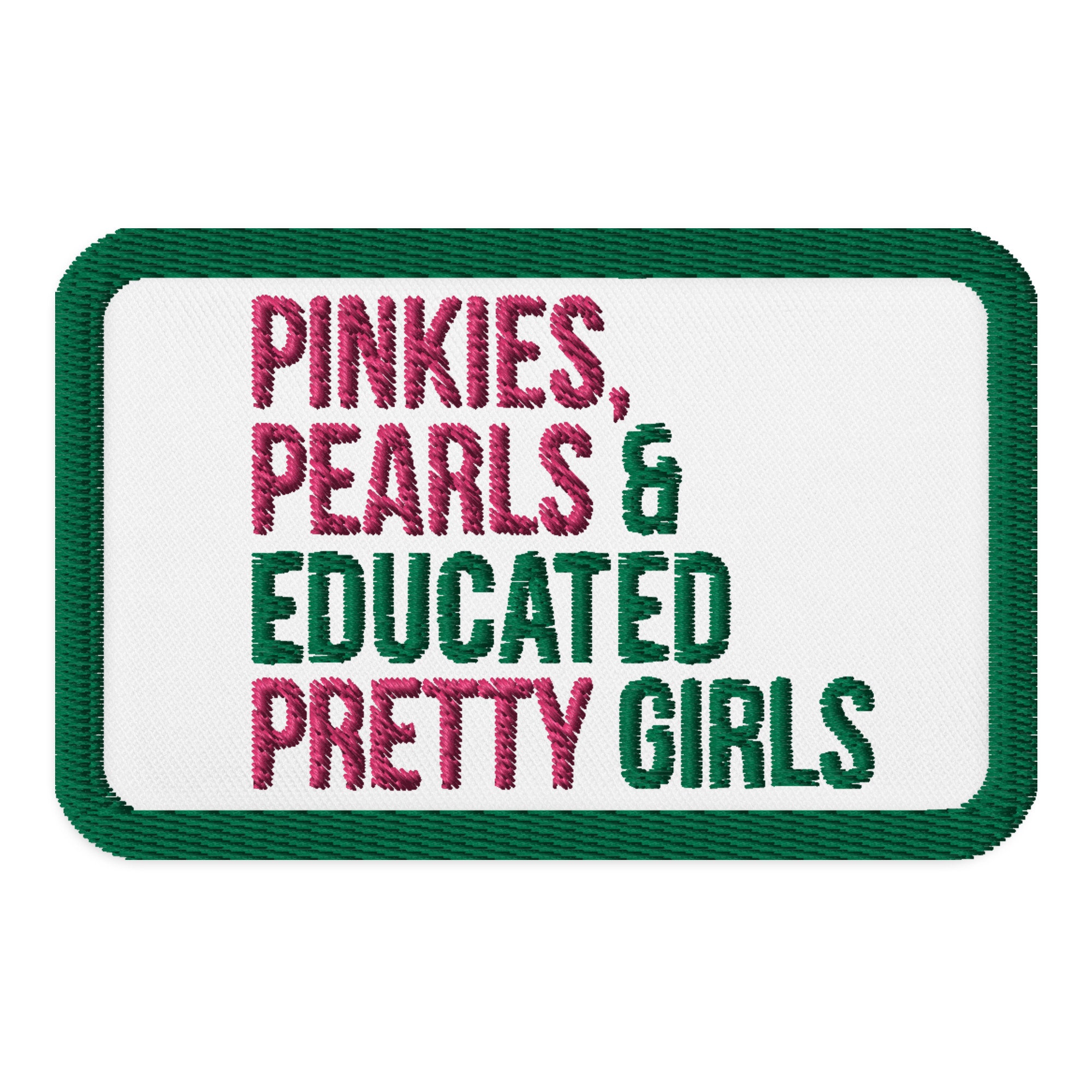 AKA geborduurde patch / Aka-patch / Educated Pretty Girls / AKA / roze en groen / Alpha Kappa Alpha / AKA Gift / Aka Grad / 1908 / roze