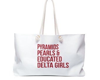 Weekendtas/ Zomertijdtas / Educated Delta Girls-tas/ Crimson and Cream / Delta Sigma Theta / Zomertijdcadeau / Zomertijd afstuderen / Zomertijd / Zomertijd