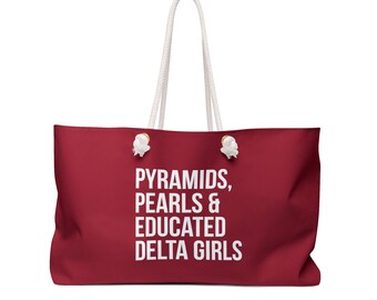Delta Sigma Theta Weekender Bag / Educated Deltas / Delta Girls Bag / Delta Divas / Delta Sigma Theta / 1913 - Crimson & White