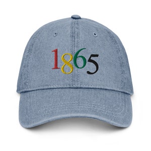 Juneteenth Hoed / 1865 / 1865 Hoed / Unisex Hoed / Juneteenth 1865 / Juneteenth / Free-ish / 1865 Juneteenth / Vier Juneteenth Denim Hoed