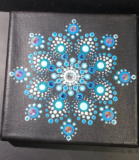 6x6 Snowflake Winter Dot Mandala Etsy