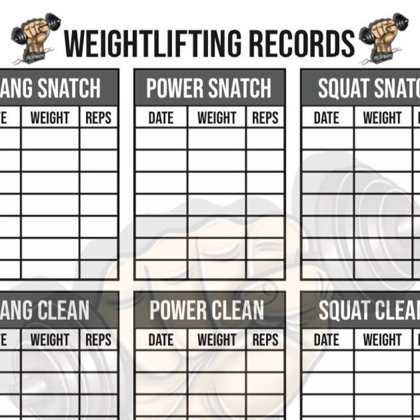 Printable PDF Weightlifting Journal for CrossFit and Gym, Print your own Lifting Planner, Lifting Records Gym digital planner