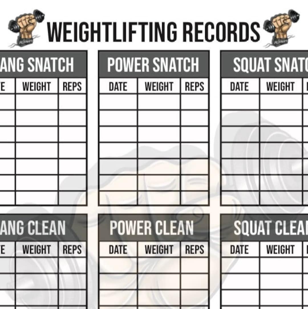 Printable PDF Weightlifting Journal for Crossfit and Gym, Print Your