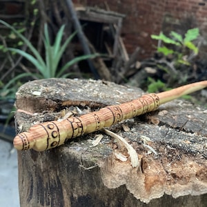 Hand carved Honeylocust wooden magic  wand